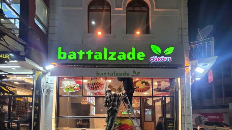 Led ışıklı kutu harf-battalzade tabela-krom kutu harf